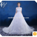 2016 Chic High Quality Elegant See Through Back Pure White Wedding Dress Lace Wedding Gowns